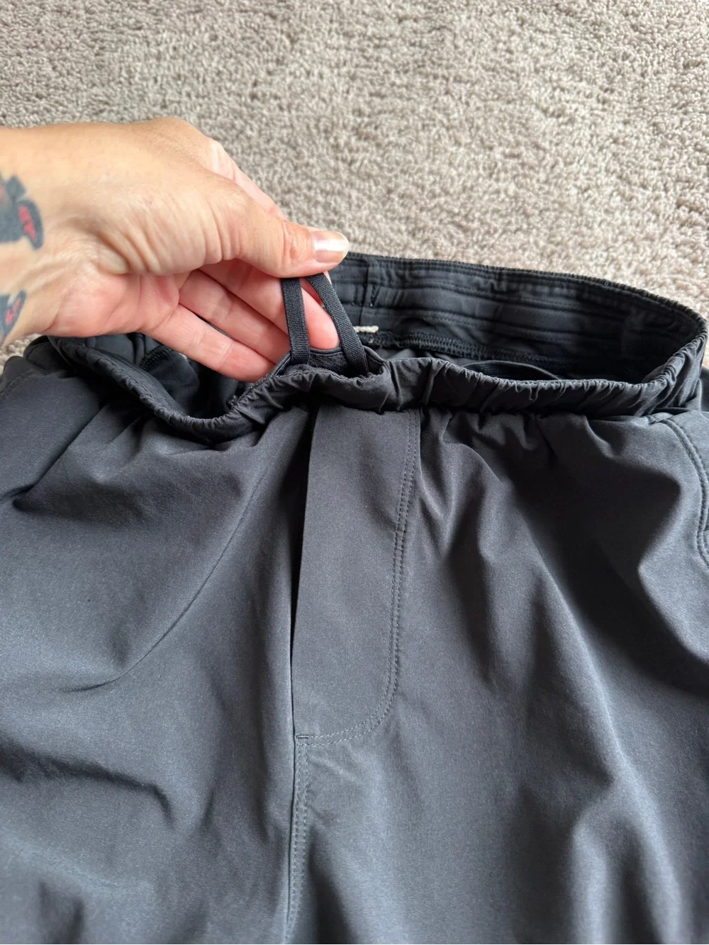 lululemon athletica Men's Two-Tone Charcoal and Dark Gray Athletic Shorts
